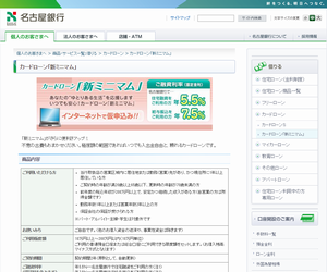 名古屋銀行カードローン「新ミニマム」