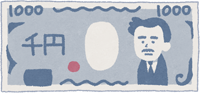 野口英世の千円札のイラスト（お金・紙幣）